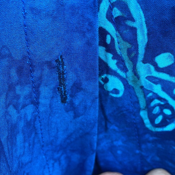 Spicy Bamboo Size Large Vintage Classic Summer Dress Midi Blue Button Down - Picture 4 of 12